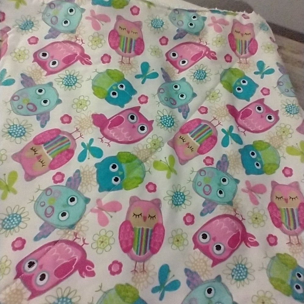 HANDMADE unpaper towels 8 pack 100 cotton 4 designs owls flowers 10"X10"